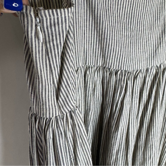 Samant Chauhan Striped w/ Red Accent Tassels Babydoll Dress - Picture 2 of 6